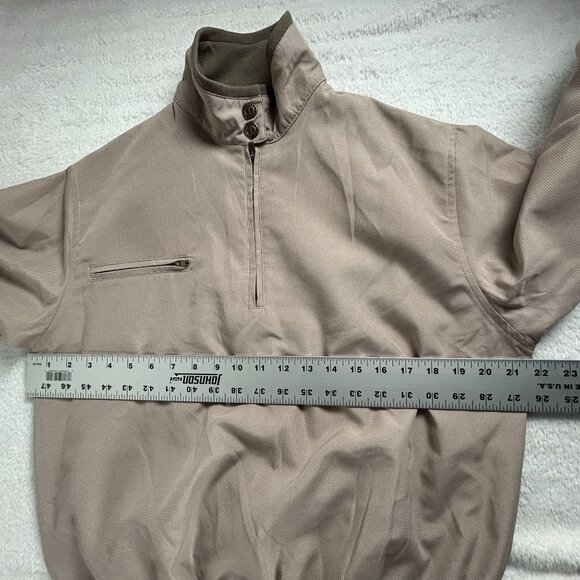 Vintage Tehama Nancy Haley Womens 1/4 Zip Pullover Windbreaker Jacket Medium Tan - Picture 9 of 10